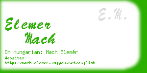 elemer mach business card
