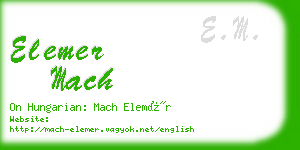 elemer mach business card